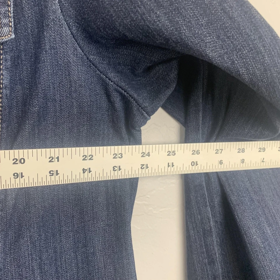 Chicos Denim Jacket Womens XL Chicos (3) Blue Denim Longline Jean Coat Pockets - Image 4 of 4
