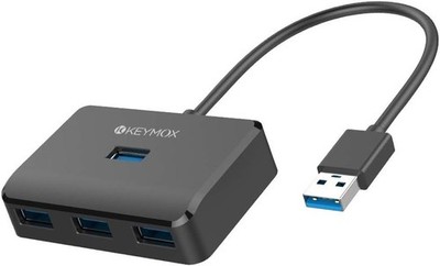 4-Port USB 3.0 Hub, KEYMOX Compact Size Data USB Hub for MacBook, Mac Pro, Mac m