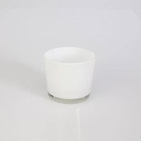 Inna-Glas Kleines Windlicht - Glasvase Alena, Weiß, 8,5Cm, Ø 10Cm