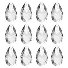 12 x K9 Crystal Pendants Teardrop Beads 28mm Chandelier Clear