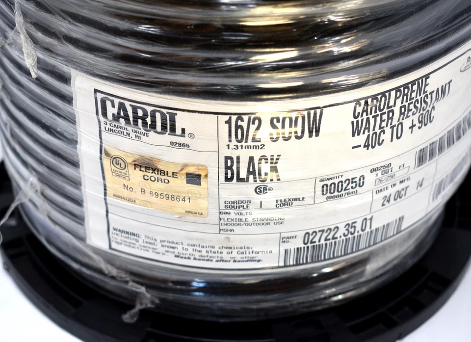 Carol 02722.35.01 16 AWG Cable Prene Resistente al Agua 000250 Nuevo Foto 2 de 4