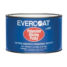 Fibre glass Evercoat 100407 Polyester Glazing Putty, 5.5 lb Can, White, Paste