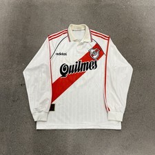 Camiseta de fútbol local vintage Adidas River Plate manga larga