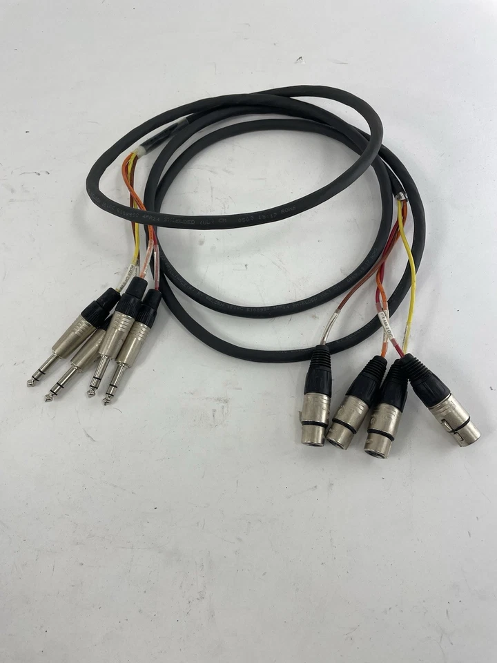 Belden 4 Channel Male 1/4" Phone to 3-Pin Neutrik XLR Female Snake Cable 9' - Image 2 of 4