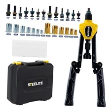  Foldable Rivet Nut Tool Kit, 15-Inch Rivnut Tool with 13 Metric and SAE 