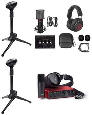 Recording Bundle w/ Scarlett 2i2 Studio 4th Gen Interface Mics Headphones Stands