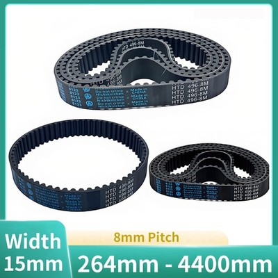 8M Series HTD Timing Belt Arc Teeth 8mm Pitch 15mm Belt Wide Rubber Drive Belt
