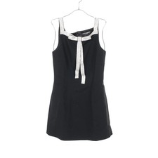 【Dresses】DOLCE&GABBANA Dress with Rhinestones and Ribbon Black. From Japan USED
