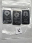 Lot Of 3-Scottsdale Mint .999 Pure Fine Silver Bar 1 Gram