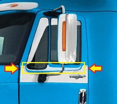 INTERNATIONAL PROSTAR UNDER WINDOW DOOR TRIM STAINLESS STEEL PAIR SET