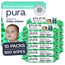 Baby Wipes Unscented 600 Wipes Sensitive Skin with Aloe Vera