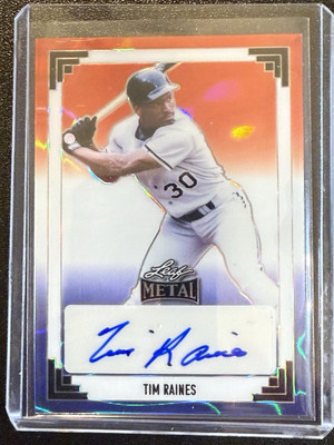 2024 Leaf Metal Expos HOF Tim Raines Auto SSP Red White & Blue Prizm Lava #d 2/2