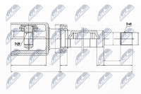 NTY Gelenksatz Antriebswelle NPW-FR-078 FüR Custom Ford Tourneo Transit V363 FCD