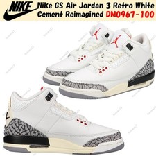 Nike GS Air Jordan 3 Retro White Cement Reimagined DM0967-100 Size 3.5Y-7Y