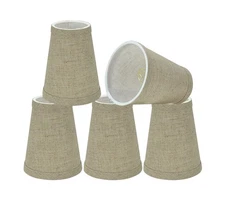 Small Hardback Empire Chandelier Shades Set (5 Pack), Beige, 4" Bottom Width