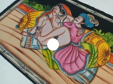 Kamasutra Erotic Handmade Wall hanging Cotton Tapestry Batik India Asia Rare V