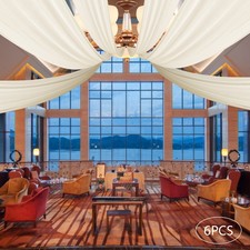 5x20ft Fabric Ceiling Drapes With 6 Panels Rod Pocket For Event Decor