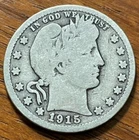 1915 P Barber Quarter - 90% Silver