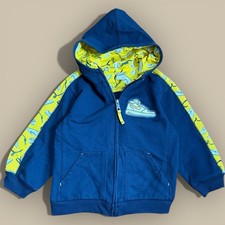 Vtg Kids Y2K Silver Tag Nike Hoodie Sweatshirt Swoosh Shoes Small 6 Blue Yellow