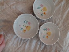 Image of Small mason cash x3 bowls pet bowl pets flowers