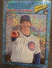 2026 Topps Heritage - Owen Caissie #88 Chrome Light Blue Sparkle Refractor (RC)