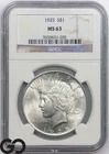 1925 Peace Dollar NGC MS 63