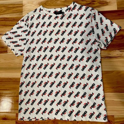 Inoe Fendi Shirt Long Sleeve FENDI ROMA FILA COLLAB All Over Print