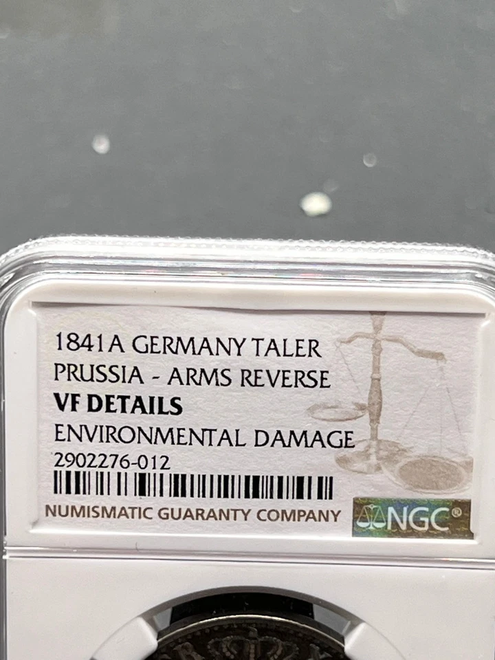 1841 Hanover Germany Prussia Silver 1 Thaler - NGC Graded VF - Image 4 of 4