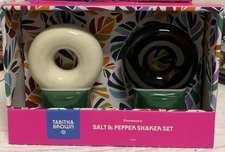 Tabitha Brown Stoneware Salt & Pepper Shakers 1 Set