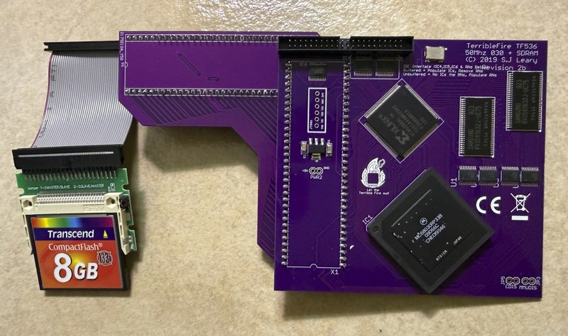 TF536: an Amiga 500 accelerator with 68030/36, 64MB RAM, IDE interface+CF card