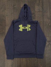 Under Armour Men's Hooded Fleece Pullover Hoodie Navy Blue Loose Fit Size Medium