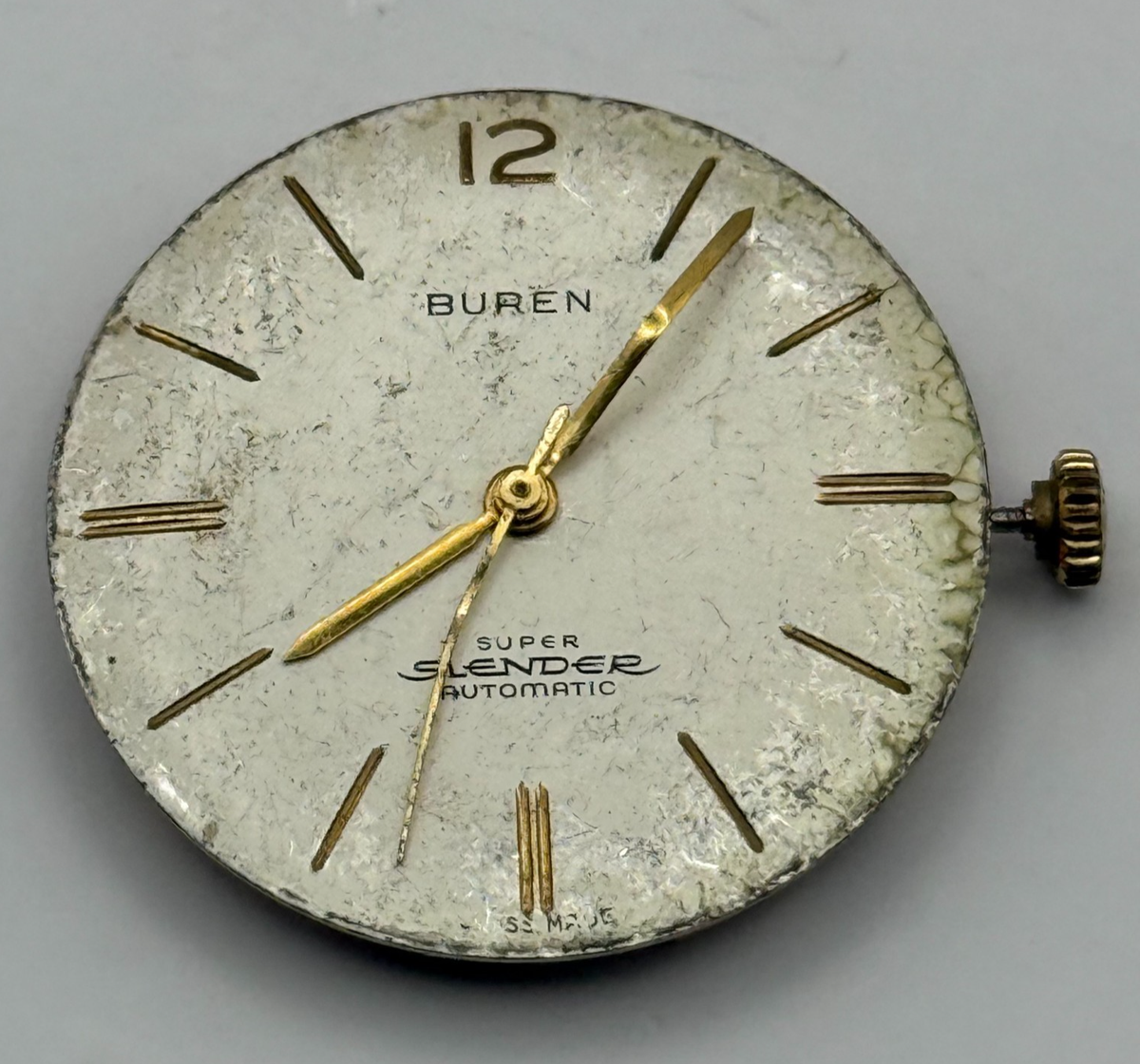 Buren Super Slender Watch Movement Cal 1005 Micro Rotor Automatic