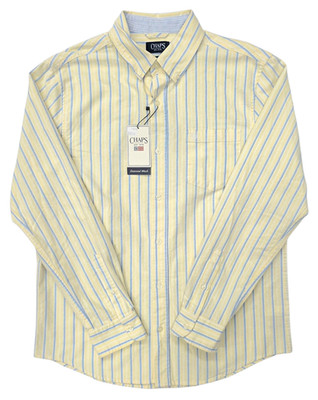 Chaps #11869 NEW Men's Striped Seacoast Wash 100% Cotton Oxford Woven Shirt