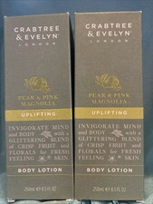 Crabtree  Evelyn Pear Pink Magnolia Body Lotion 8.5 Fl Oz Lot Of 2 USA Made