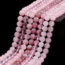 Wholesale Natural Pink Rose Quartz Bead Round Loose Spacer Crystal Bead Jewelry