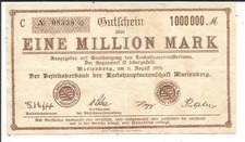 Sachsen,Amtshauptmannschaft Marienberg,1 Million Mark 1923