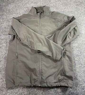 Marmot  Jacket Men's Size Large Gray Fleece Lined Full Zip Softshell Jacket