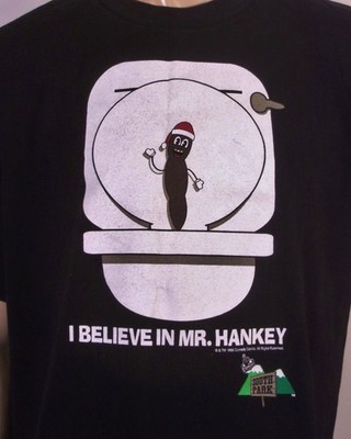 vintage 90s NWOT South Park 1998 T-Shirt I Believe in Mr. Hankey Poo SZ XL