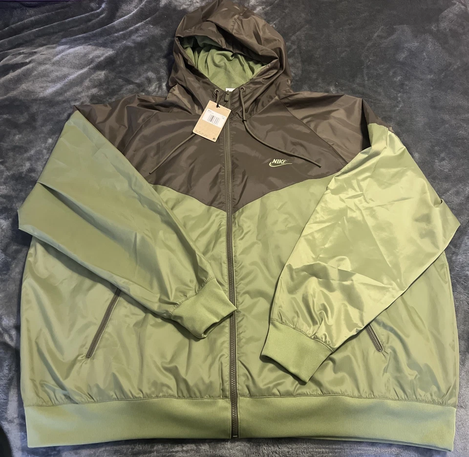 3XL Men Nike Sportswear Hooded Windrunner Jacket DA0001-334 Alligator/ Med Olive - Image 2 of 4