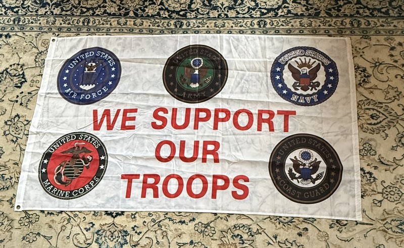 WE SUPPORT OUR TROOPS 3x5' FLAG ARMED FORCES MILITARY IN/OUTDOOR/ NYLON