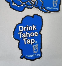 10 Drink Tahoe Tap NEW Sticker Vinyl Decals 3" x 5" Blue Lake California Nevada 