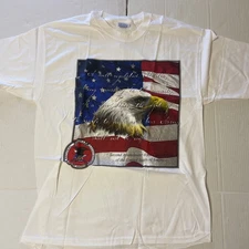 Bint. Mens Large Hanes HVY Weight NRA Nat. Rifle Assoc. Eagle 2nd Amend. White T