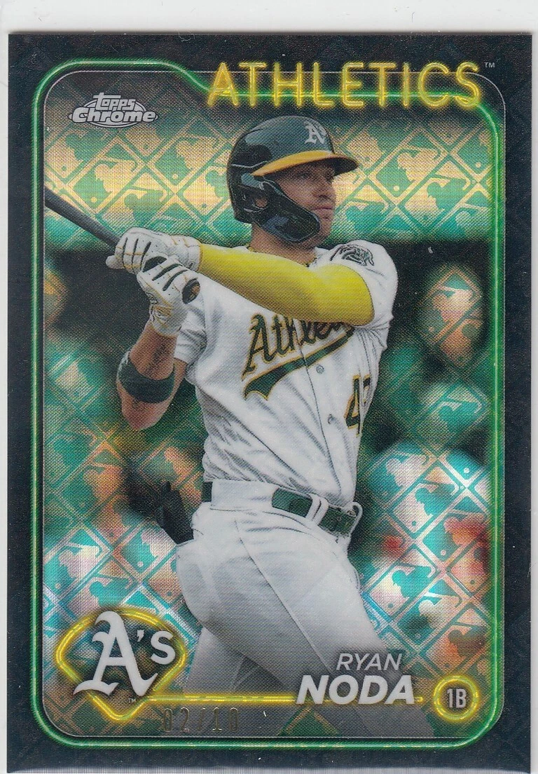 RYAN NODA /10 TOPPS CHROME LOGOFRACTOR BLACK REFRACTOR A'S ATHLETICS #284 2024