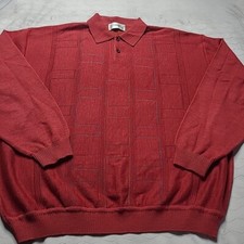 St. Croix Shop Button Collared Knit Wool Blend Sweater Men's XL VTG Made In USA