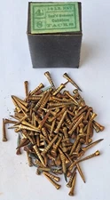 Antique Unbranded Improved Brassed Cobblers Tacks Nails ~ Size 4 1/2 / 8