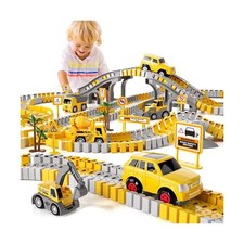 iHaHa 236 PCS Construction Toys Race Tracks for Boys Kids Toys, 6 PCS Constru...