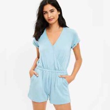 Lou and grey blue signature soft cross over romper size lg