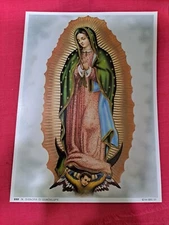 Our Lady Of Guadalupe Mary Italy Lithograph Print Never Used 7 1/4" x 10 6/16"