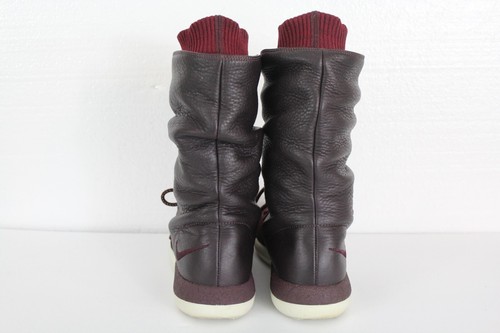 NIKE Roshe Two Flyknit Hi Women's 7.5 Deep Burgundy Sneaker Boots 861708-600 - Picture 9 of 15