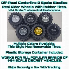 Centerline Steelie OFF-Road Real Rider Wheels Rubber Tire For 1/64 Scale Hot